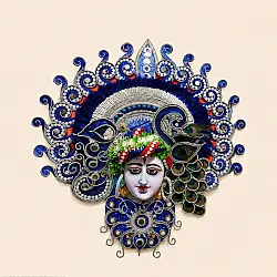Mukhauta . मुखौटा : Handmade Wall Hanging Chhau Mask - Krishna