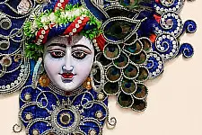 Mukhauta . मुखौटा : Handmade Wall Hanging Chhau Mask - Krishna