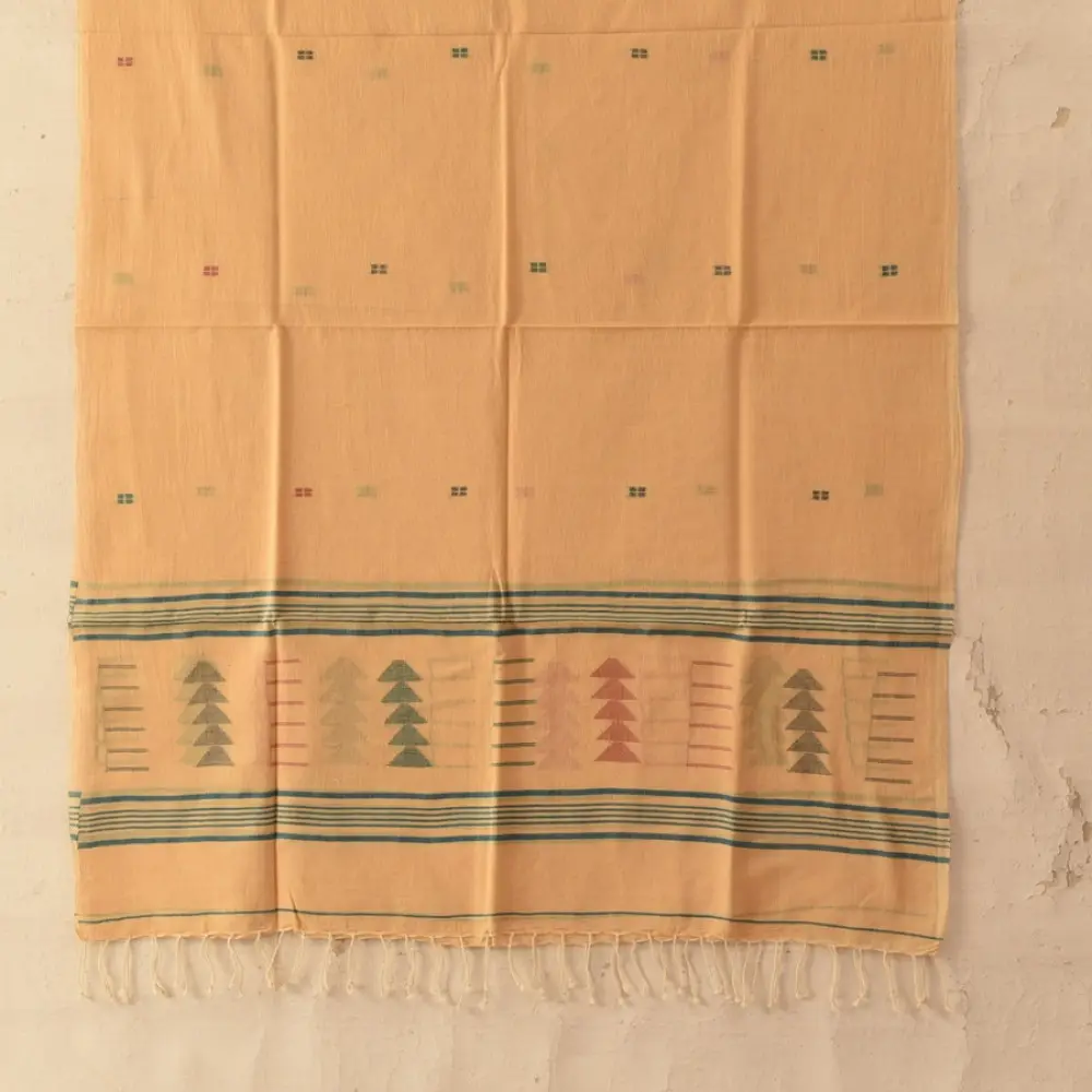 shop Soft Cotton Stole - Handloom Jamdani
