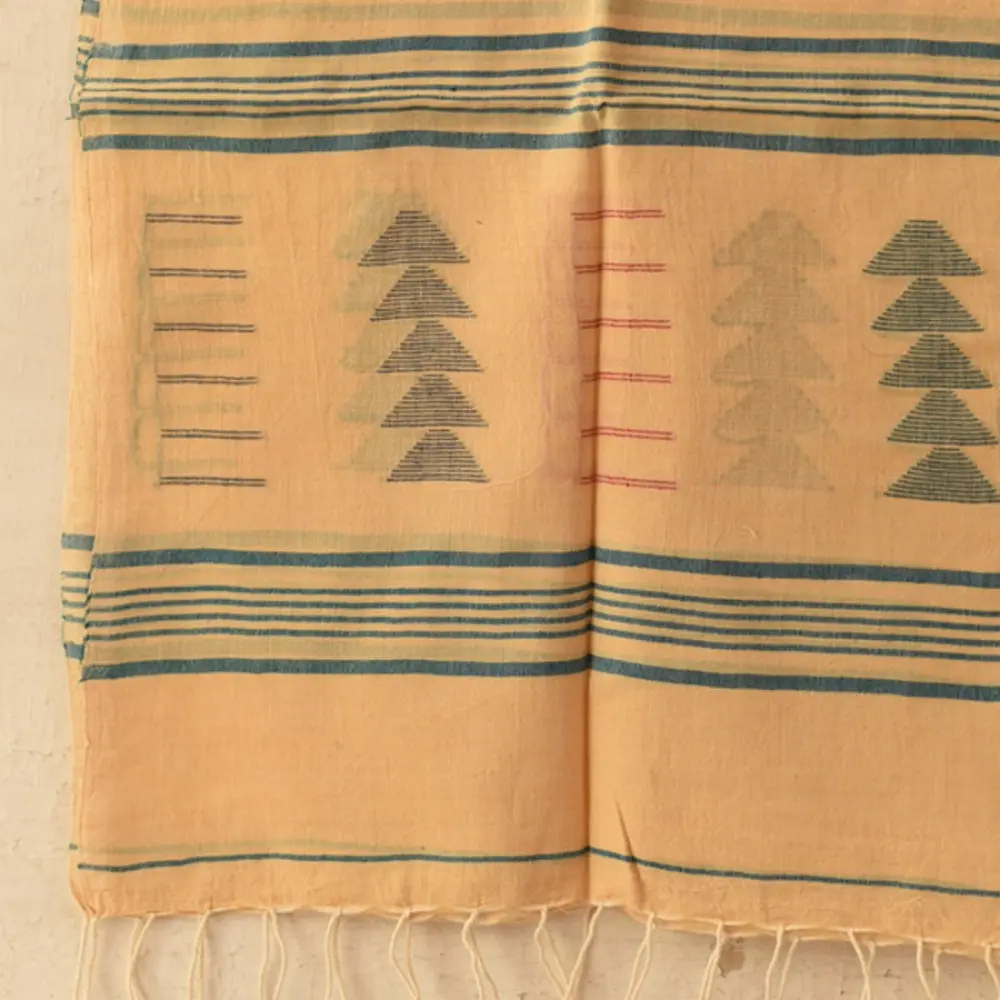 shop Soft Cotton Stole - Handloom Jamdani