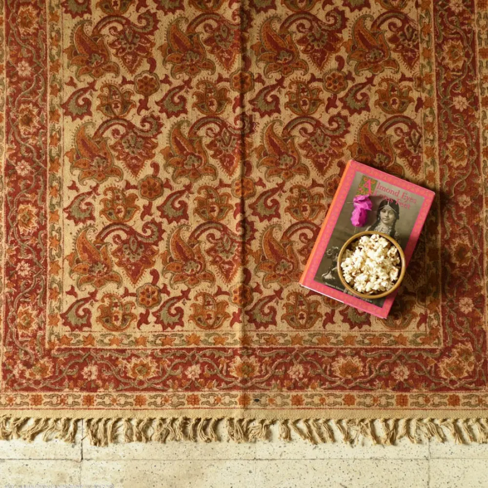 shop Kalamkari Natural Color Dhurrie-5x3