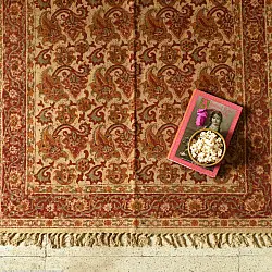 A finite infinity ❧ Kalamkari Natural Color Dhurrie ( 5 X 3 Feet )
