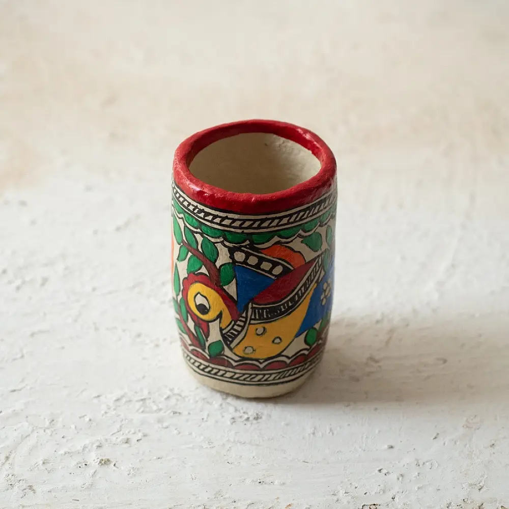 shop Madhubani Hand Painted Paper Mache ~ Planter Case