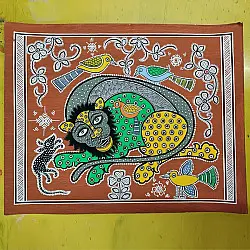 Mandana Art - Painting - Lion ( 11 x 14 inch)