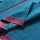 handloom begampuri pure cotton saree in teal blue with red and mustard yellow woven temple borders and tassel fringe