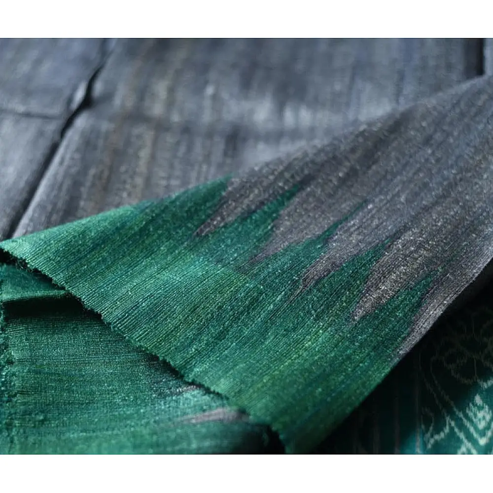 shop Handwoven Pure Tussar Ghicha Silk Grey Saree