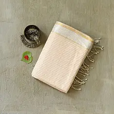 कमला | Handloom Cotton Zari Saree | Moti