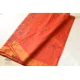 Shop Embroidery On Chanderi Saree - Terracotta Color