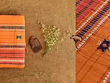 Mahuaa . महुआ | Handwoven Baiga Tribe Wedding Saree - Yellow (L - 32" x W - 192")