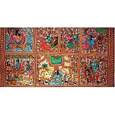 Tholu Bommalata ✪ Leather Painting ✪ Sri Krishna Leela Painting-A