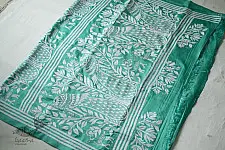Madhumalti | Kantha Embroidery ~ Silk Saree - Peacock motif