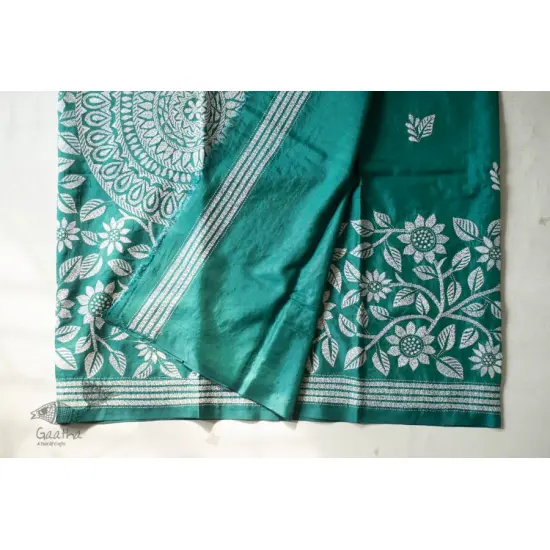 shop Kantha Hand Embroidered Silk Saree