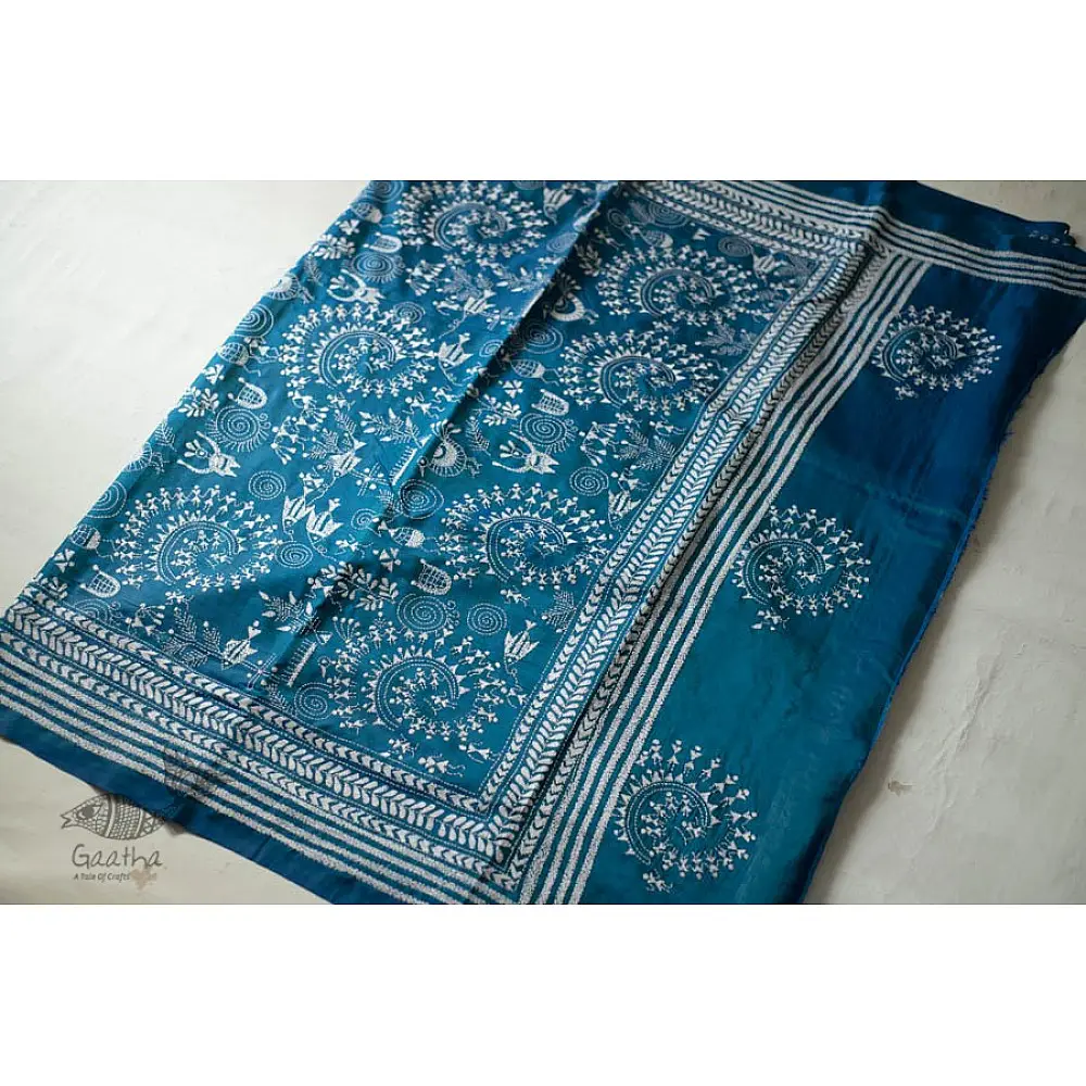 shop Kantha Hand Embroidered Silk Saree