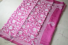 Madhumalti | Kantha Embroidery ~ Silk Pink Saree 