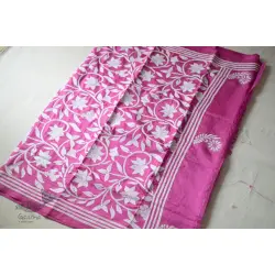 Madhumalti | Kantha Embroidery ~ Silk Pink Saree 