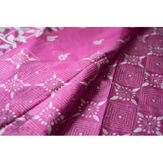 shop Kantha Hand Embroidered Silk Saree