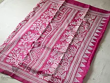 Madhumalti | Kantha Silk Rani Pink Saree 