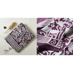 Madhumalti | Kantha Embroidery ~ Silk Saree - Dark Violet