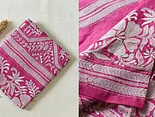 Madhumalti | Kantha Silk Rani Pink Saree 