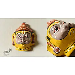 Pattachitra Mask | Hand painted Paper Mache ~ Hanumna Grey Face