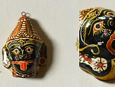 Pattachitra Mask | Hand painted Paper Mache ~ Kaali Face