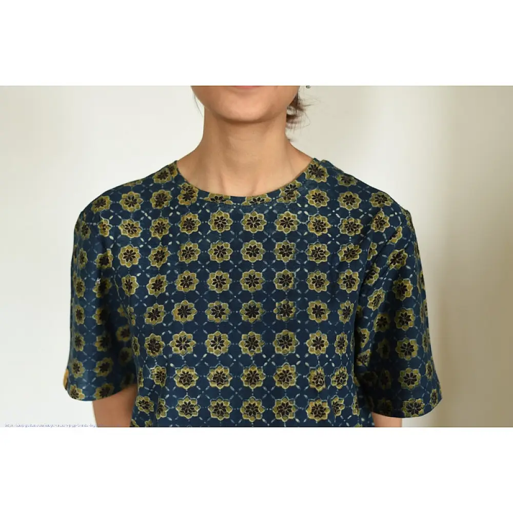 buy Ajrakh T-shirt - Block Printed & Natural Dyed 