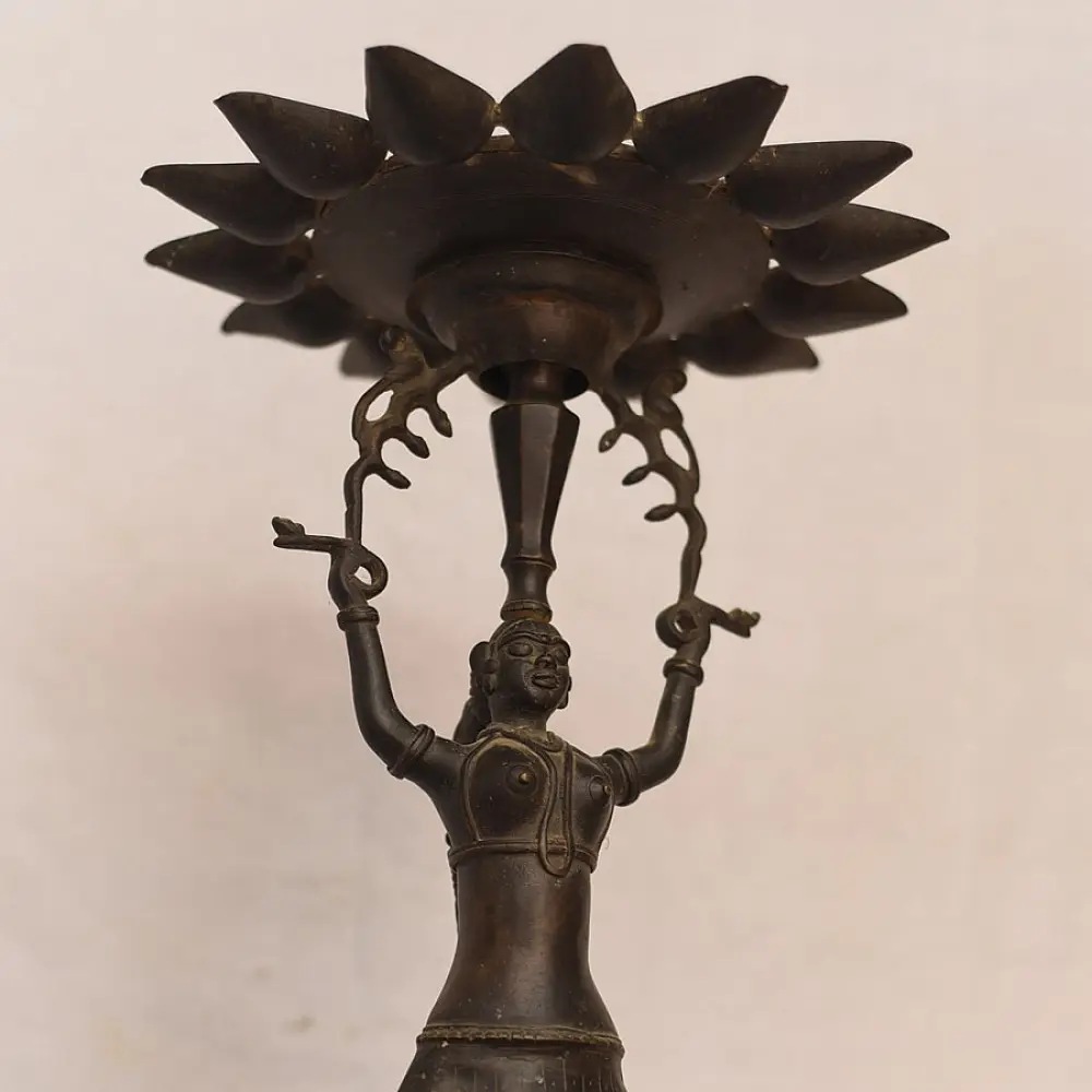 Antique from Khajuraho Brass - Elephant - Diya Stand