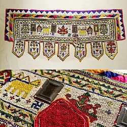 Prachin . प्राचीन | Antique Bead Hanging - Ganesha Toran (51" x 22.5" inch)