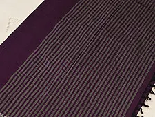 Sadaa . सदा ✡ Begampuri Cotton Saree With Woven Border - Deep Violet