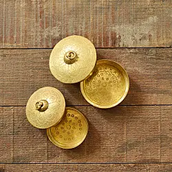 Ahar ~ Brass Handcrafted Box - Multi Purpose (Set of Two)