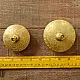 handcrafted circular brass multi-purpose boxes featuring hand-engraved floral domed lids set of two