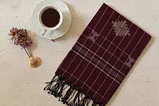 Aamaya . आमाया | Handloom Soft Cotton Jamdani Stole - Brown