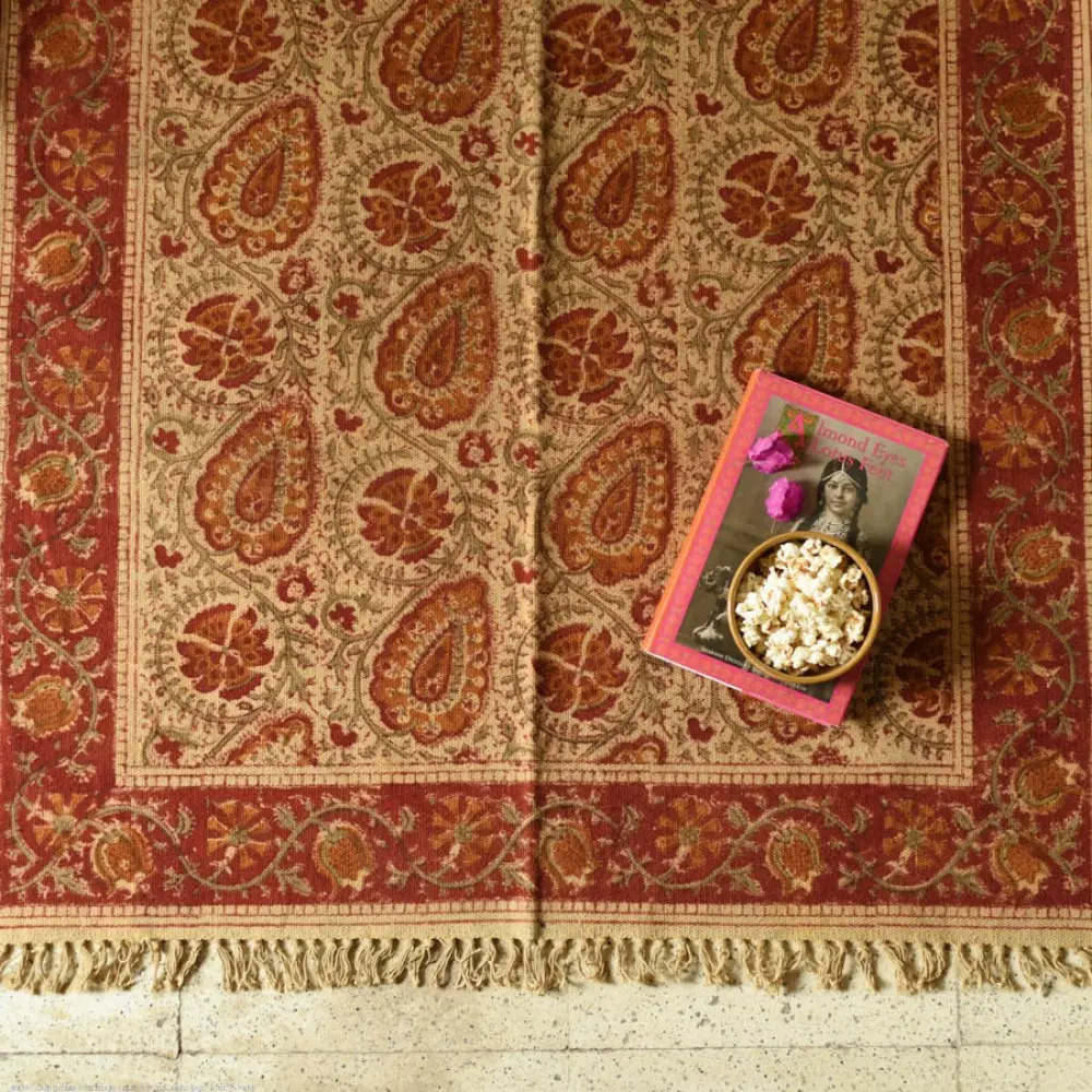 shop Kalamkari Natural Color Dhurrie