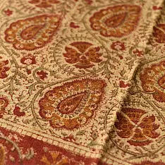 A finite infinity ❧ Kalamkari Natural Color Dhurrie ( 5 X 3 ) - Red
