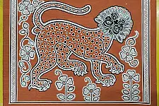 Mandana Art - Painting  of Lion ( 11 x 14 inch)