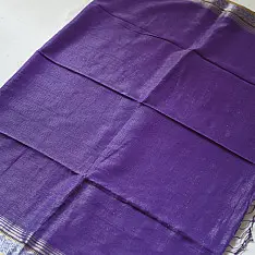 कमला | Handloom Cotton Saree With Zari border | Purple