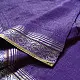 handloom pure cotton saree in deep royal purple featuring a intricate gold woven zari border and handcrafted matching purple tassels