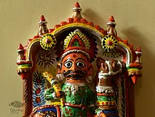 Molela ❉ Terracotta Plaques ❉ Bhathiji Maharaj statue
