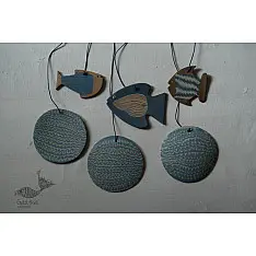 Ceramic . Hangings |  Handmade Ceramic Chimes - Fishes