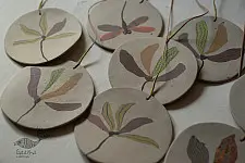 Ceramic . Hangings |  Handmade Ceramic Chimes - Flowers & Butterflies 