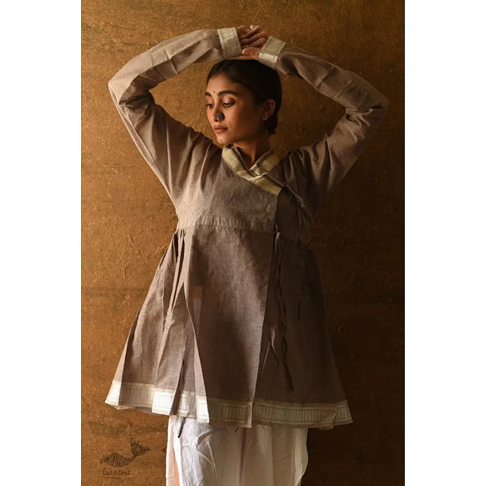 shop Handloom Cotton - Stitched Plain Kediyu