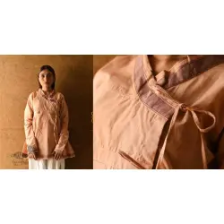 Raas | Angarkha Style Handloom Cotton Kediyu - Light Orang Brown