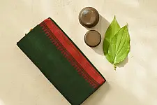 Sadaa . सदा | Begampuri Handloom Pure Cotton Forest Green Saree