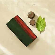 Sadaa . सदा | Begampuri Handloom Pure Cotton Forest Green Saree
