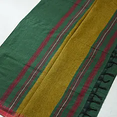 Sadaa . सदा | Begampuri Handloom Pure Cotton Forest Green Saree