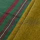 handloom begampuri pure cotton saree in forest green with red and mustard yellow woven temple borders and tassel fringe