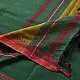 handloom begampuri pure cotton saree in forest green with red and mustard yellow woven temple borders and tassel fringe