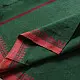 handloom begampuri pure cotton saree in forest green with red and mustard yellow woven temple borders and tassel fringe