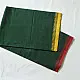 handloom begampuri pure cotton saree in forest green with red and mustard yellow woven temple borders and tassel fringe