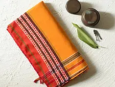 Sadaa . सदा ✡ Begampuri Handloom Cotton Yellow Saree